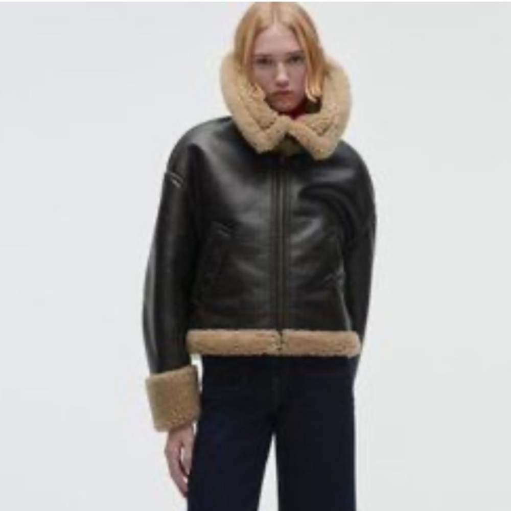 🆕 🔥 ZARA double faced biker jacket
Faux Shearling Brown Coat Size XS - Picture 15 of 15
